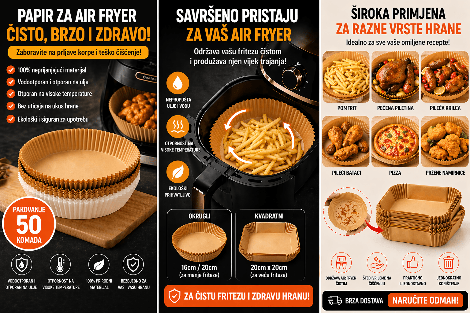 Pek Papir za Air Fryer